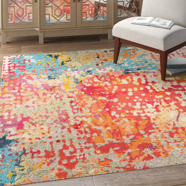 Langley Street Felty Abstract Area Rug in Orange & Reviews Wayfair